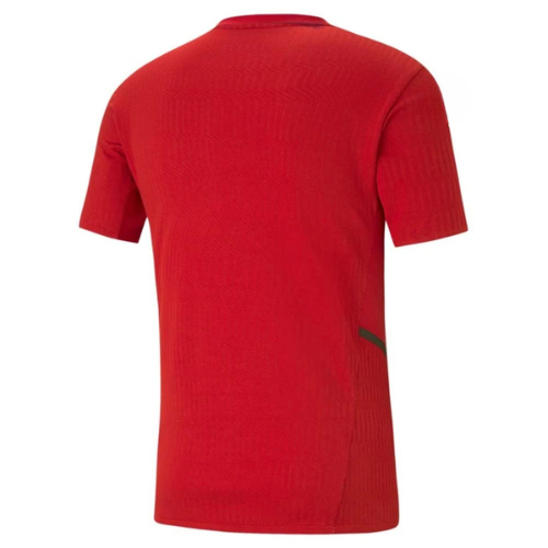 Minimalist red soccer jersey with clean design