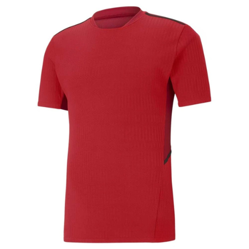 Minimalist red soccer jersey with clean design